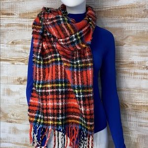 Urban Outfitters oversize Fuzzy Plaid Scarf